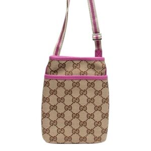 Authentic Gucci GG Canvas Web Monogram Crossbody Bag GUC
